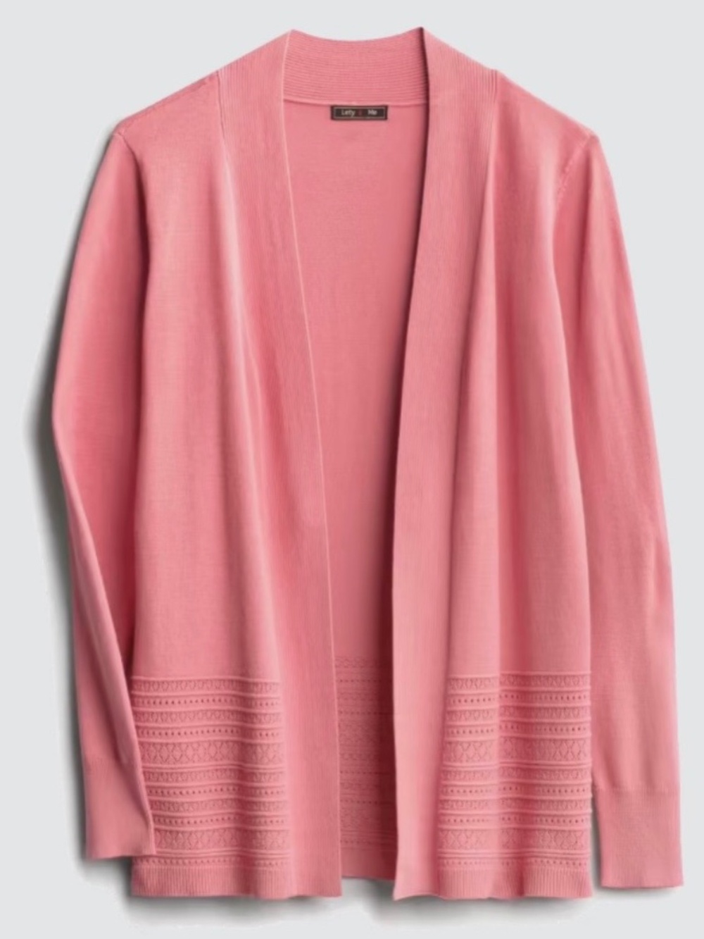 Lety and Me Cardigan Sweater Pointelle Design Size S Pink Excellent Condition